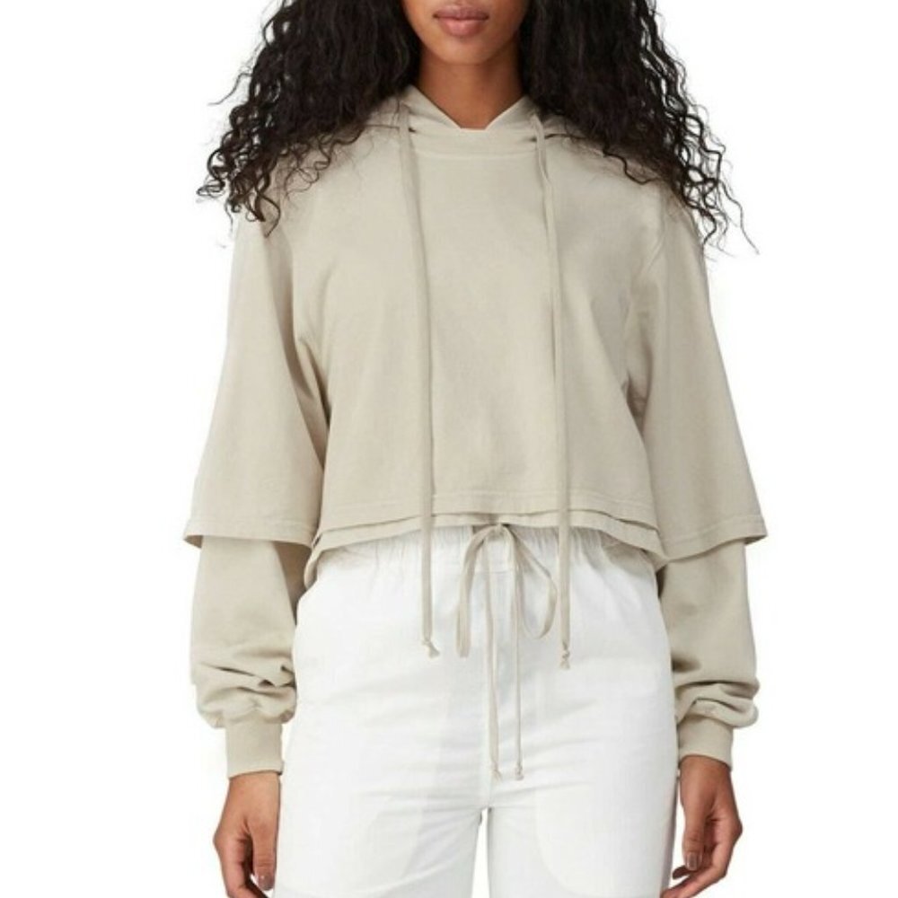 Rick Owens Drkshdw Hustler Hoodie in Pearl XXL